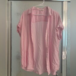 Beachlunchlounge Pink and White Striped Shirt